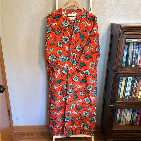 NWT Print Fresh + Pencil & Paper Co. Orange Floral and Animal Print Dress - Picture 2 of 12